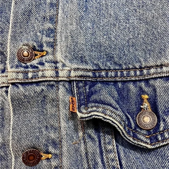 Vintage Unisex Levi’s Orange Tab Denim Oversized Trucker Jacket - Picture 6 of 7